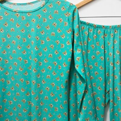 Pijama canelada verde| frio